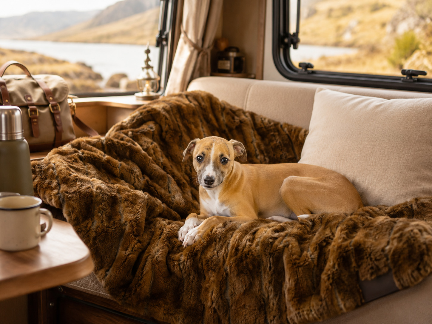 Cuddle Up Kuscheldecke beim Camping im Camper